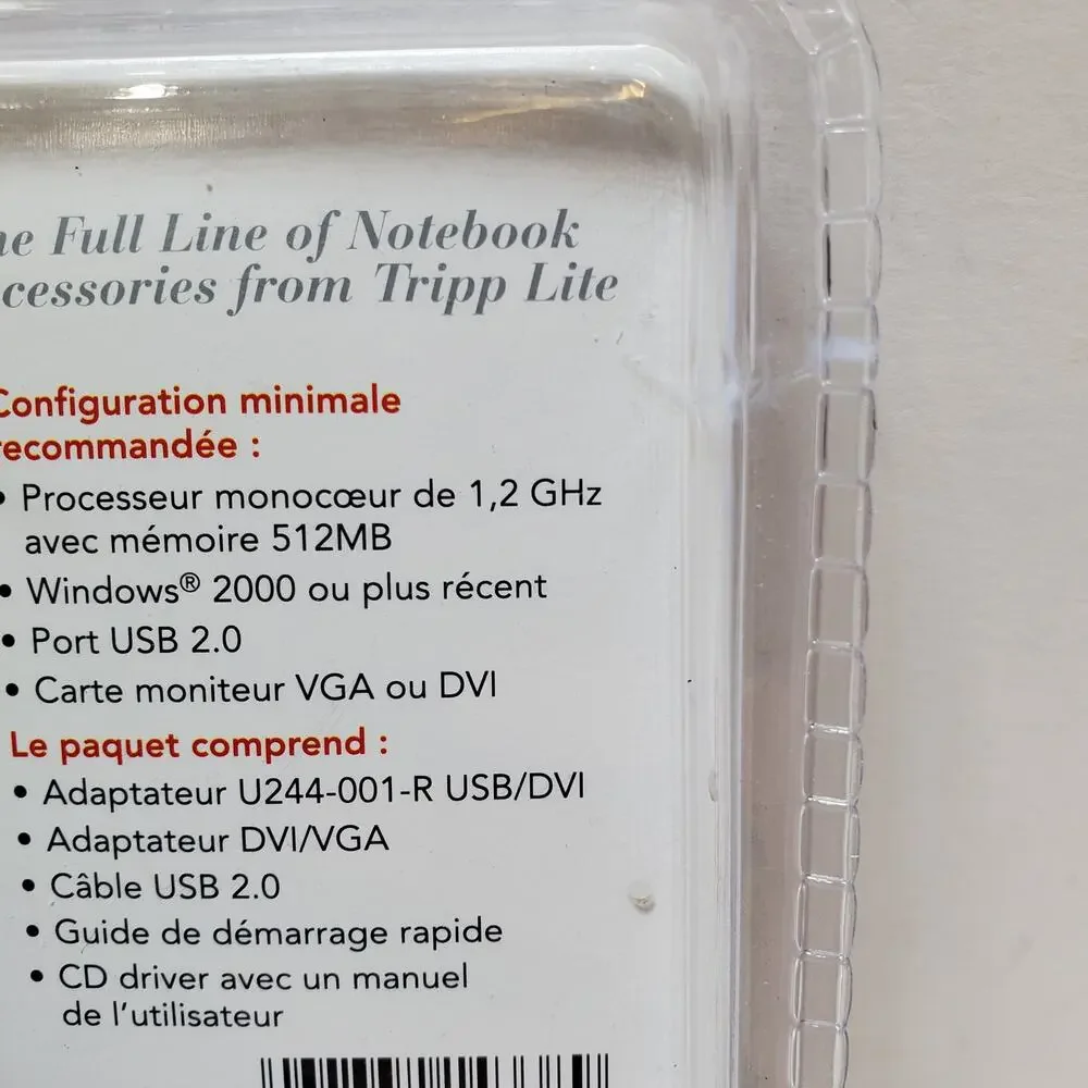 Tripp-Lite Adapter Notables USB to DVI/VGA 512 MB Memory New